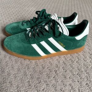 Adidas Gazelle Dark Green and White Sneakers